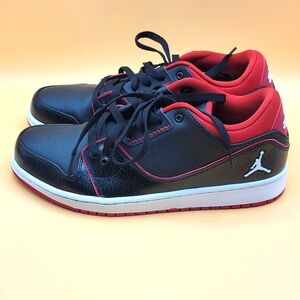 Air Jordan 1 Flight 2 Low Black & Red Men's Size 10.‎ #1353